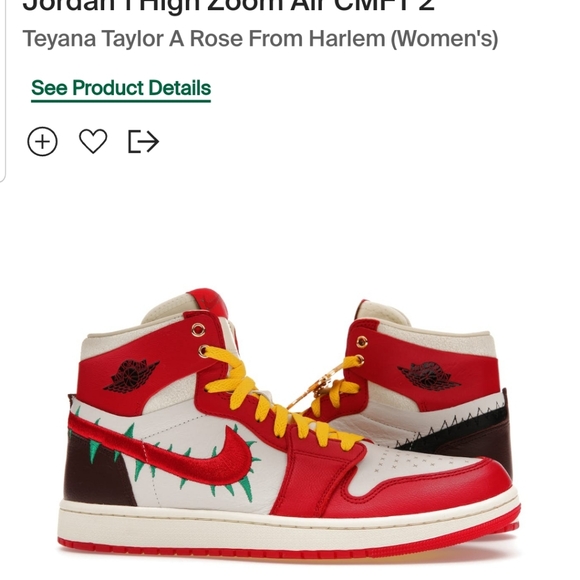 TEYANA TAYLOR X WMNS AIR JORDAN 1 HIGH ZOOM COMFORT 2 'A ROSE FROM HARLEM - Picture 7 of 9